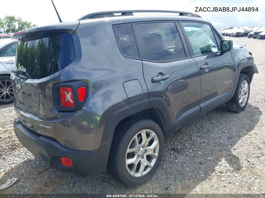 2018 Jeep Renegade Sport 4X4 VIN: ZACCJBAB8JPJ44894 Lot: 45597008