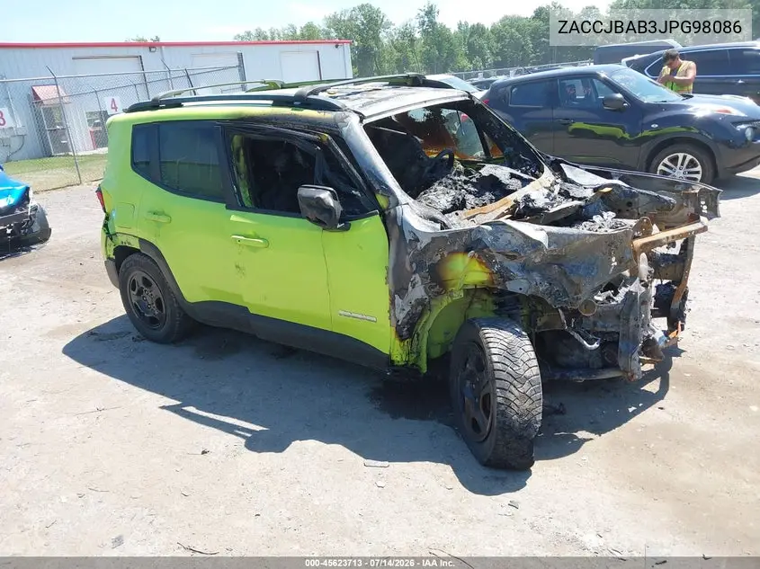 2018 Jeep Renegade Sport 4X4 VIN: ZACCJBAB3JPG98086 Lot: 45623713