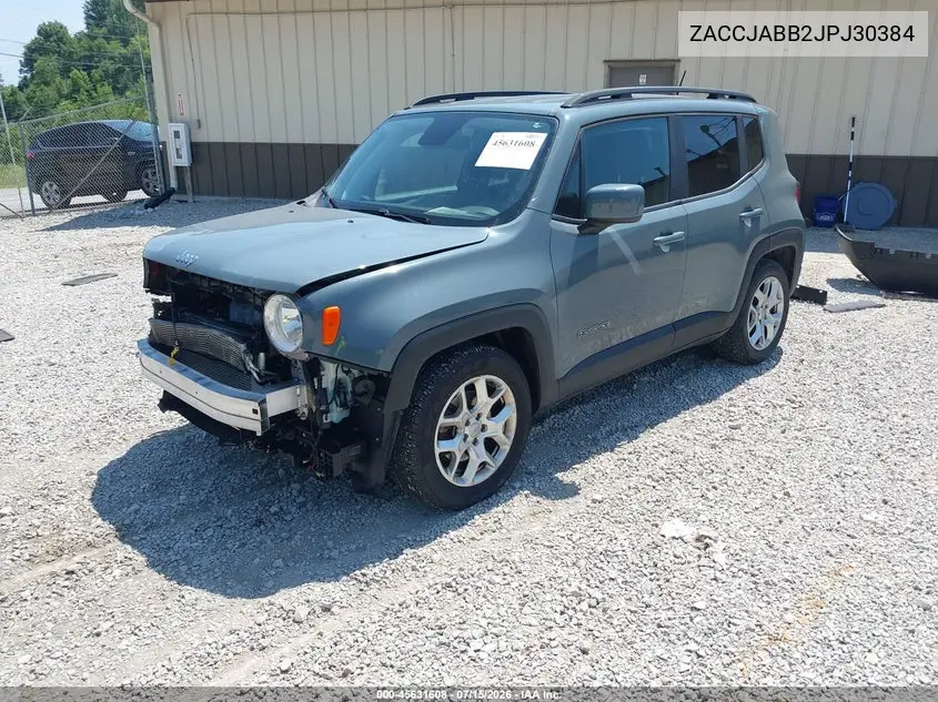 2018 Jeep Renegade Latitude Fwd VIN: ZACCJABB2JPJ30384 Lot: 45631608