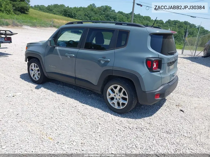 2018 Jeep Renegade Latitude Fwd VIN: ZACCJABB2JPJ30384 Lot: 45631608