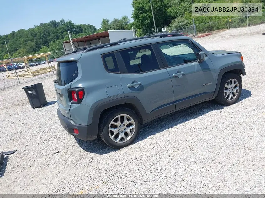 2018 Jeep Renegade Latitude Fwd VIN: ZACCJABB2JPJ30384 Lot: 45631608