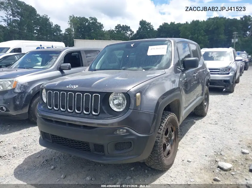 2018 Jeep Renegade Sport 4X4 VIN: ZACCJBAB2JPJ41523 Lot: 45646040