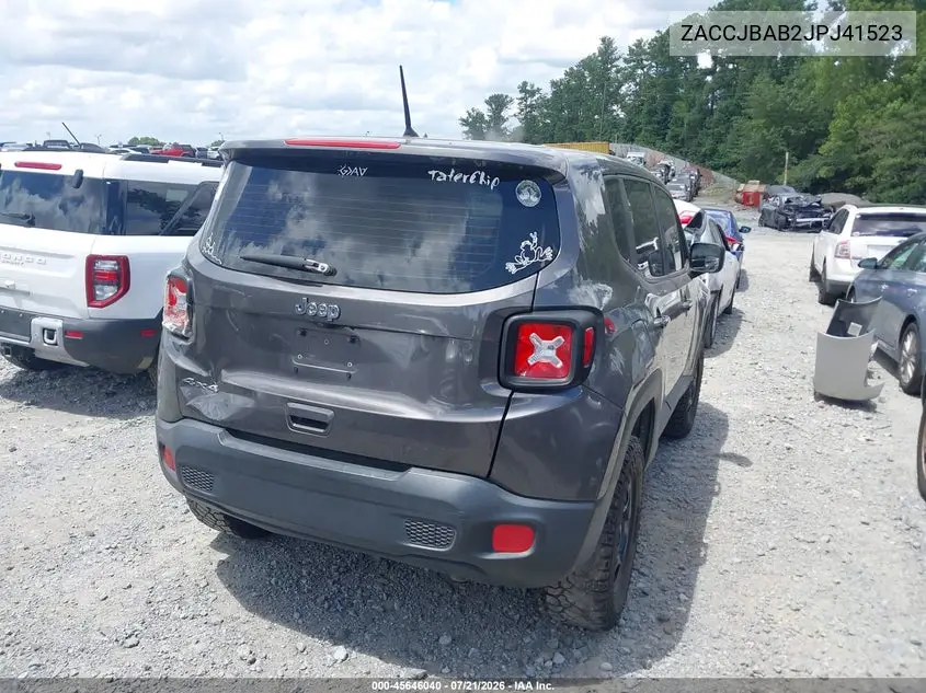 2018 Jeep Renegade Sport 4X4 VIN: ZACCJBAB2JPJ41523 Lot: 45646040