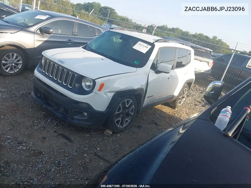 2018 Jeep Renegade Latitude Fwd VIN: ZACCJABB6JPJ23096 Lot: 45671308