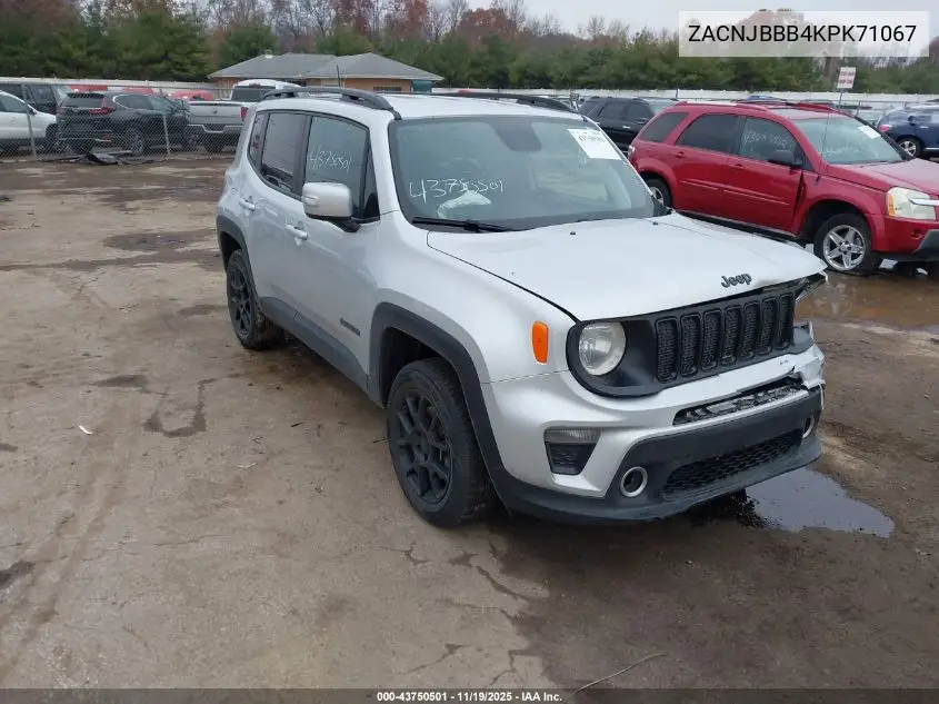 ZACNJBBB4KPK71067 2019 Jeep Renegade Altitude 4X4