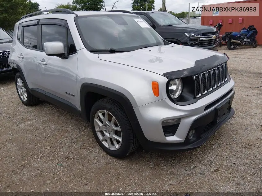 2019 Jeep Renegade Latitude Fwd VIN: ZACNJABBXKPK86988 Lot: 45366007