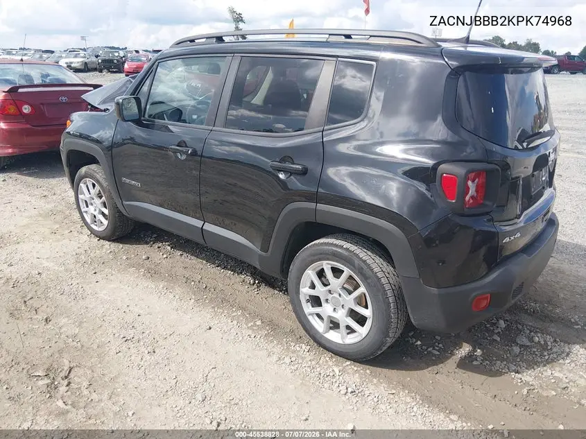 2019 Jeep Renegade Latitude 4X4 VIN: ZACNJBBB2KPK74968 Lot: 45538828