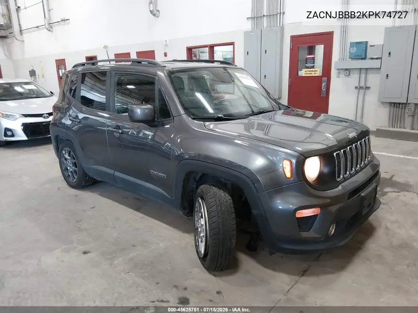 2019 Jeep Renegade Latitude 4X4 VIN: ZACNJBBB2KPK74727 Lot: 45625751