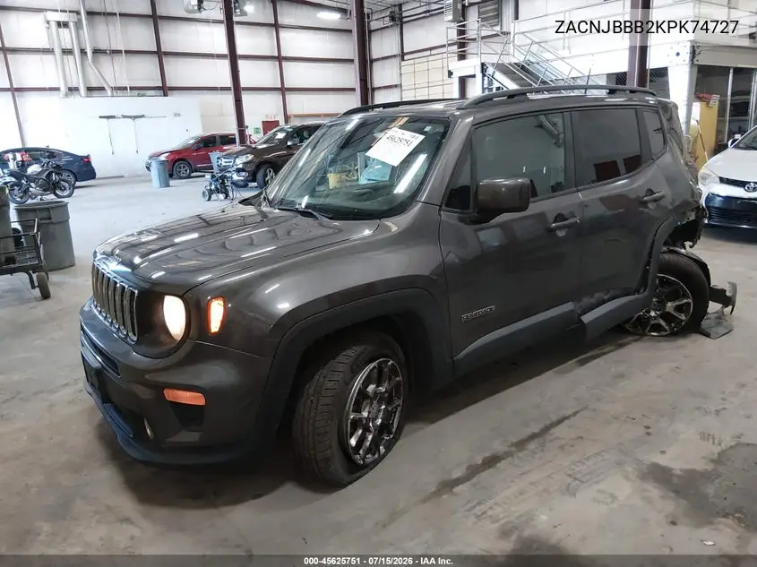 2019 Jeep Renegade Latitude 4X4 VIN: ZACNJBBB2KPK74727 Lot: 45625751