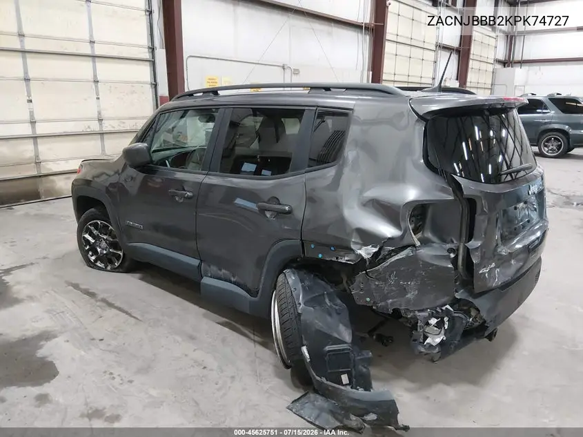 2019 Jeep Renegade Latitude 4X4 VIN: ZACNJBBB2KPK74727 Lot: 45625751