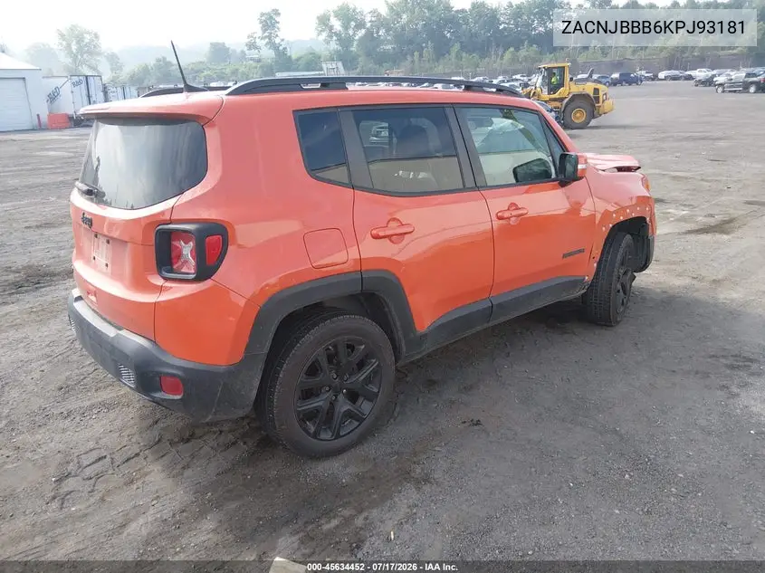 2019 Jeep Renegade Altitude 4X4 VIN: ZACNJBBB6KPJ93181 Lot: 45634452