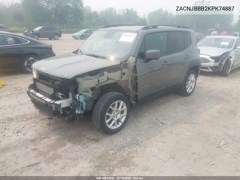 2019 Jeep Renegade Latitude 4X4 VIN: ZACNJBBB2KPK74887 Lot: 45642244