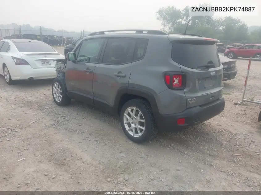 2019 Jeep Renegade Latitude 4X4 VIN: ZACNJBBB2KPK74887 Lot: 45642244