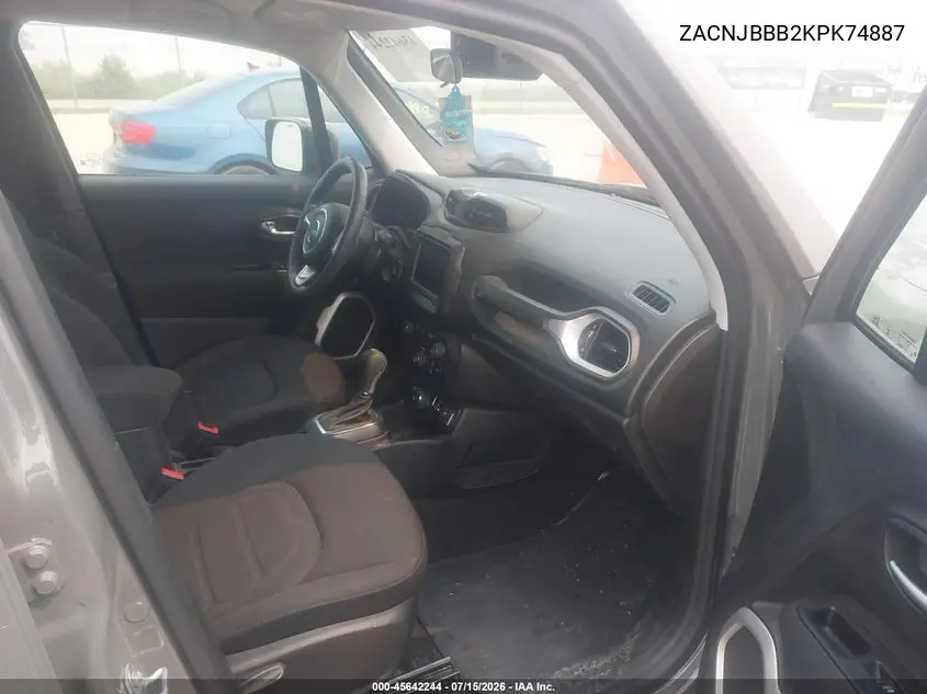 2019 Jeep Renegade Latitude 4X4 VIN: ZACNJBBB2KPK74887 Lot: 45642244