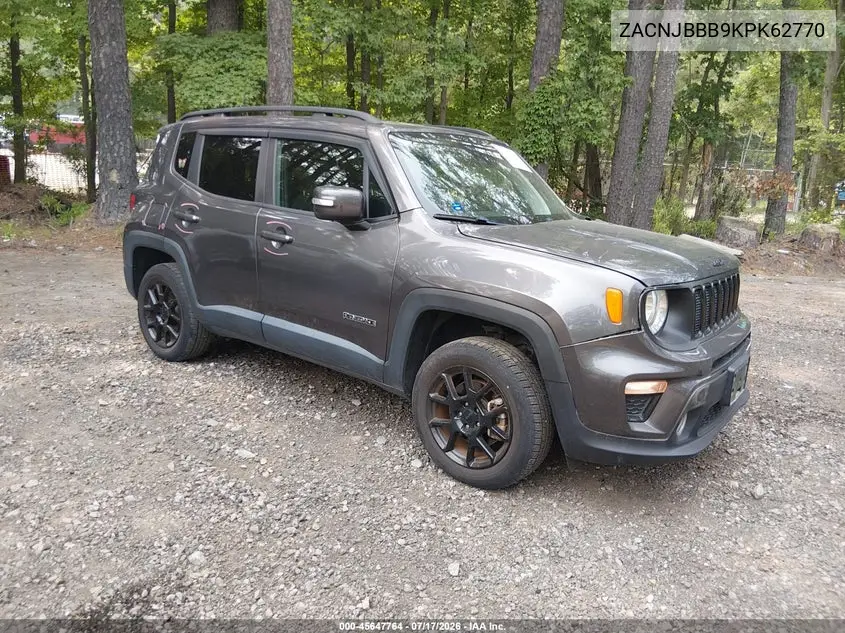 2019 Jeep Renegade Altitude 4X4 VIN: ZACNJBBB9KPK62770 Lot: 45647764