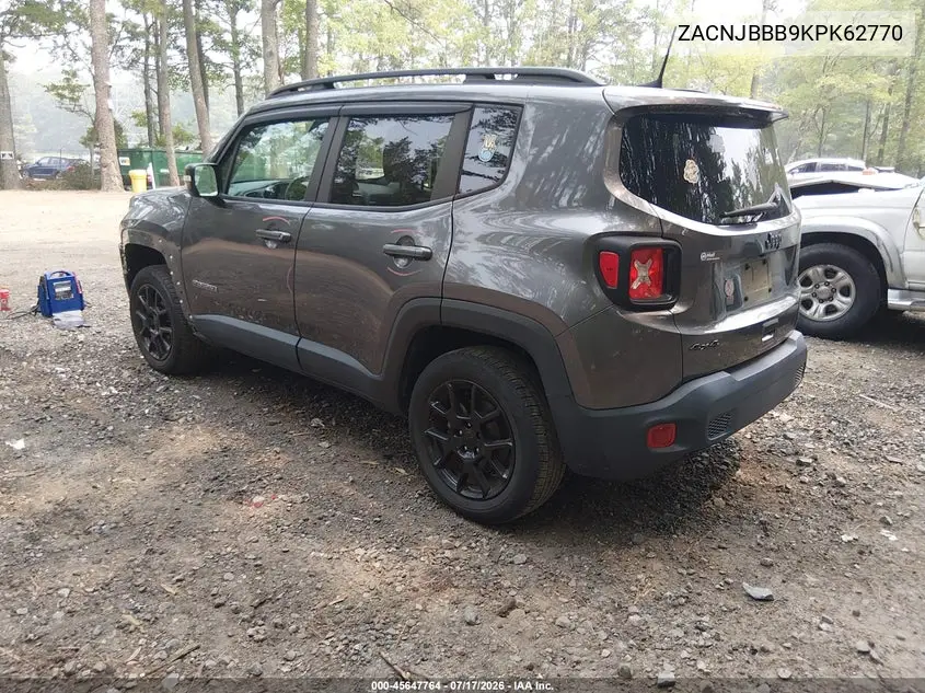 2019 Jeep Renegade Altitude 4X4 VIN: ZACNJBBB9KPK62770 Lot: 45647764
