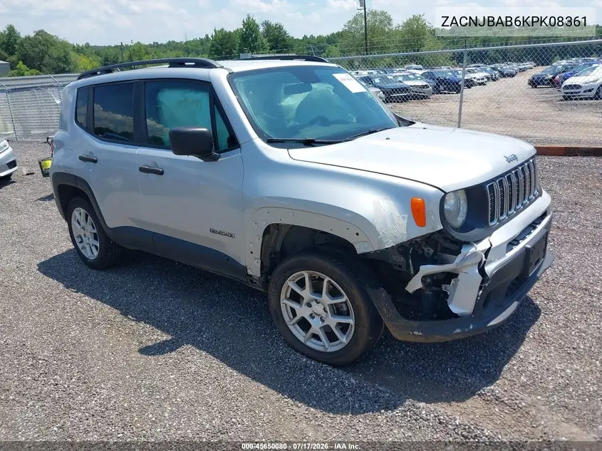 2019 Jeep Renegade Sport 4X4 VIN: ZACNJBAB6KPK08361 Lot: 45650080