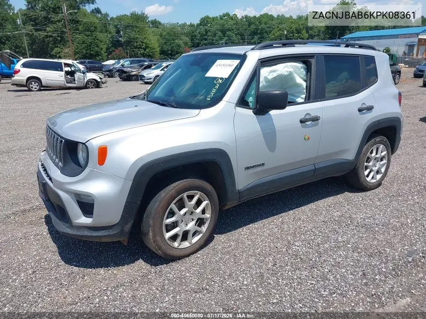2019 Jeep Renegade Sport 4X4 VIN: ZACNJBAB6KPK08361 Lot: 45650080