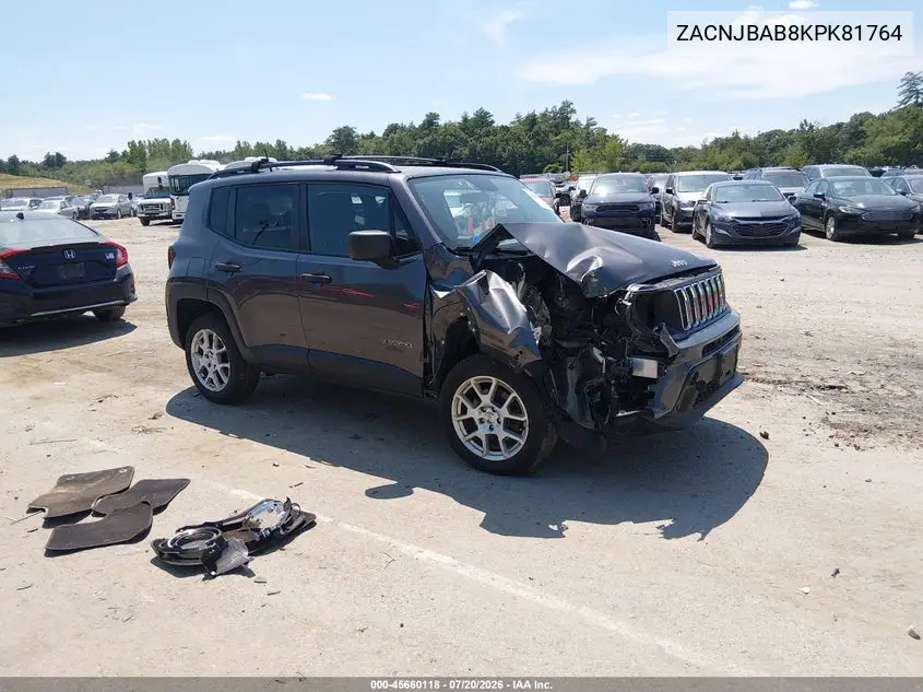 2019 Jeep Renegade Sport 4X4 VIN: ZACNJBAB8KPK81764 Lot: 45660118