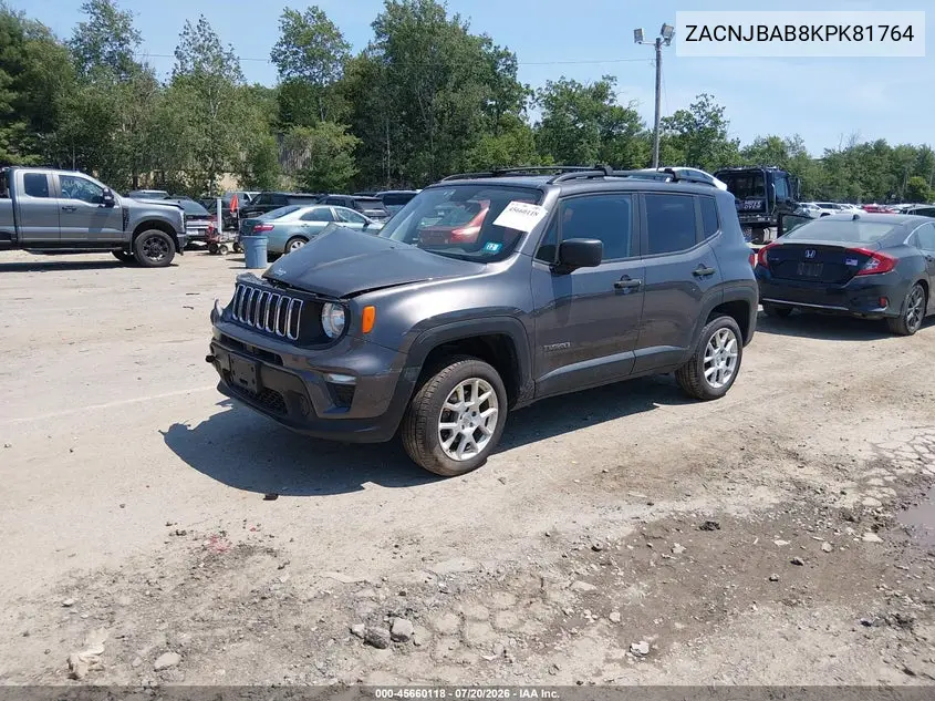 2019 Jeep Renegade Sport 4X4 VIN: ZACNJBAB8KPK81764 Lot: 45660118