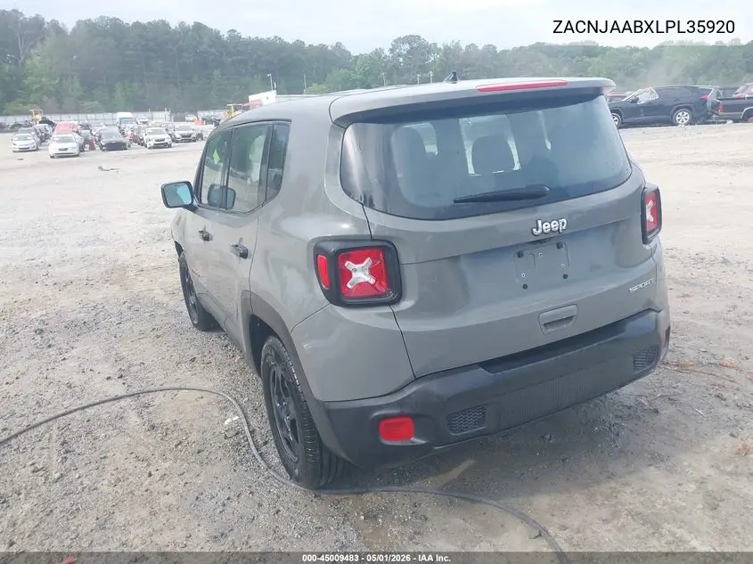 ZACNJAABXLPL35920 2020 Jeep Renegade Sport Fwd