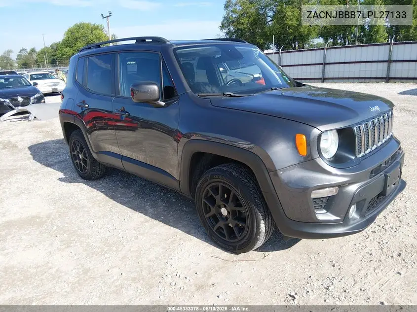 2020 Jeep Renegade Latitude 4X4 VIN: ZACNJBBB7LPL27133 Lot: 45333378