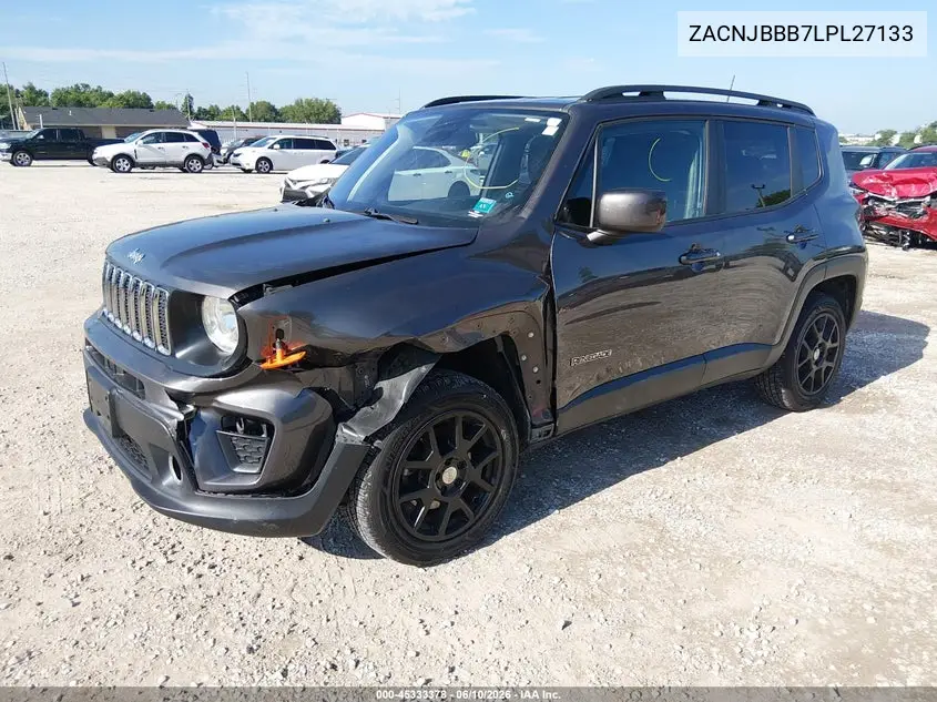 2020 Jeep Renegade Latitude 4X4 VIN: ZACNJBBB7LPL27133 Lot: 45333378