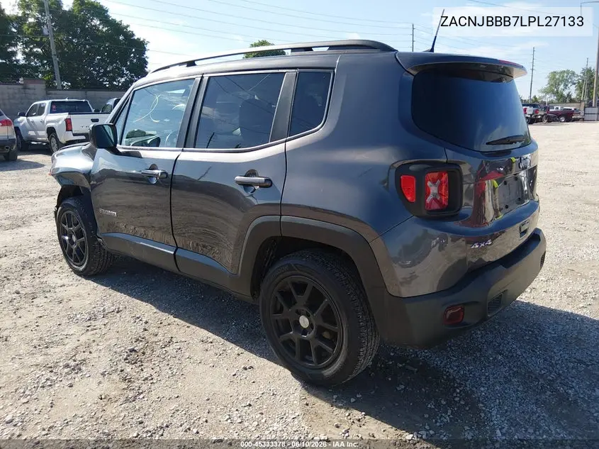 2020 Jeep Renegade Latitude 4X4 VIN: ZACNJBBB7LPL27133 Lot: 45333378