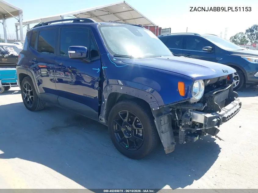 2020 Jeep Renegade Altitude Fwd VIN: ZACNJABB9LPL51153 Lot: 45355078