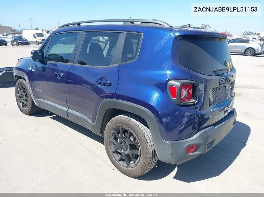 2020 Jeep Renegade Altitude Fwd VIN: ZACNJABB9LPL51153 Lot: 45355078