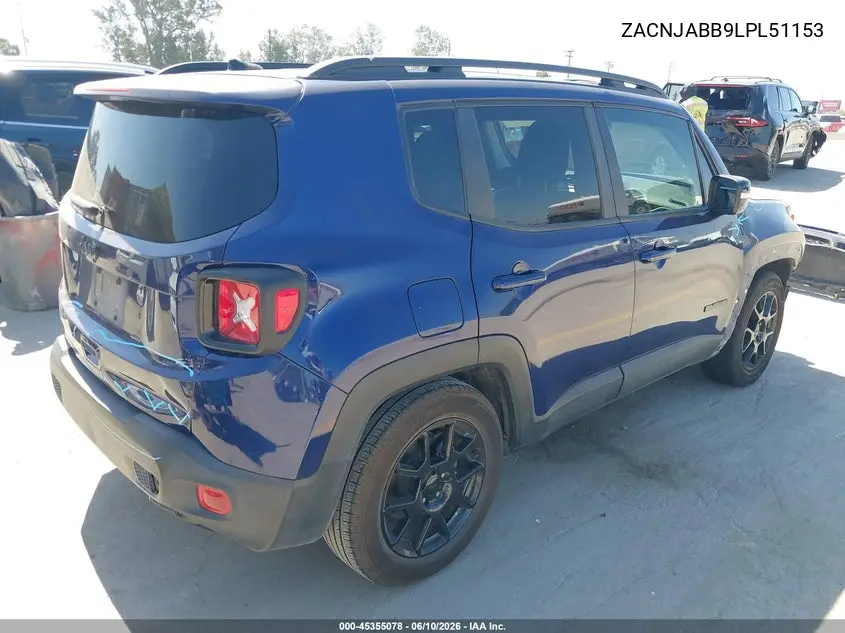 2020 Jeep Renegade Altitude Fwd VIN: ZACNJABB9LPL51153 Lot: 45355078