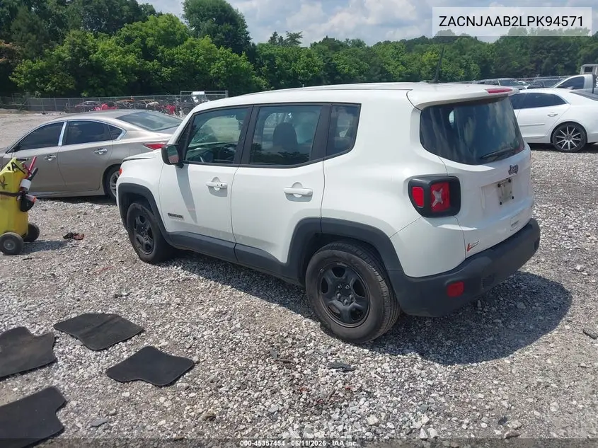 2020 Jeep Renegade Sport Fwd VIN: ZACNJAAB2LPK94571 Lot: 45357454