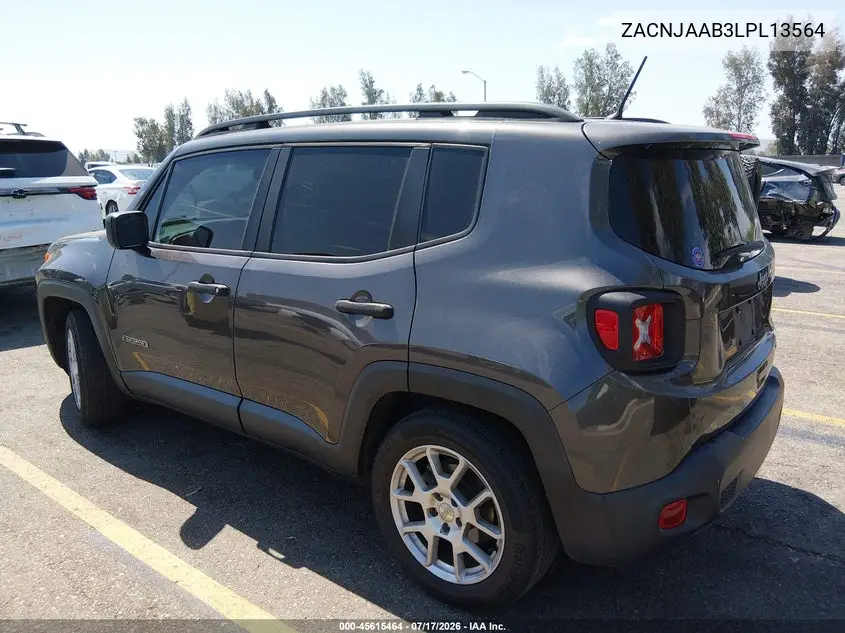 2020 Jeep Renegade Sport Fwd VIN: ZACNJAAB3LPL13564 Lot: 45615464