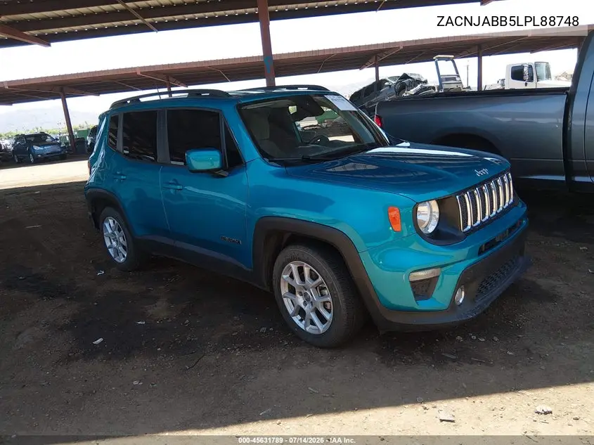 2020 Jeep Renegade Latitude Fwd VIN: ZACNJABB5LPL88748 Lot: 45631789