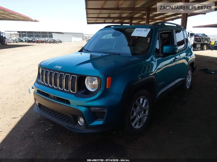 2020 Jeep Renegade Latitude Fwd VIN: ZACNJABB5LPL88748 Lot: 45631789