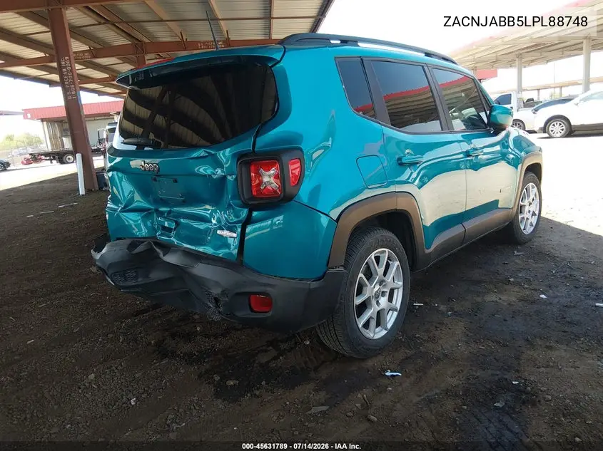 2020 Jeep Renegade Latitude Fwd VIN: ZACNJABB5LPL88748 Lot: 45631789