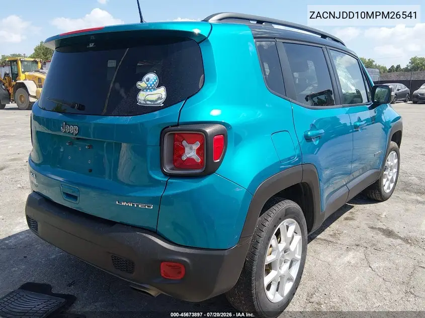 2021 Jeep Renegade Limited 4X4 VIN: ZACNJDD10MPM26541 Lot: 45673897