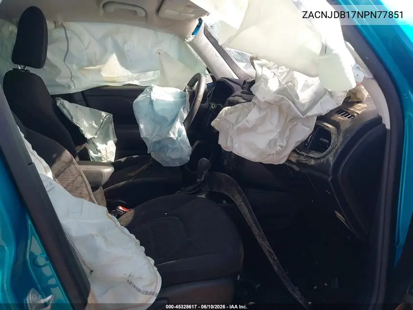 2022 Jeep Renegade Latitude 4X4 VIN: ZACNJDB17NPN77851 Lot: 45328617