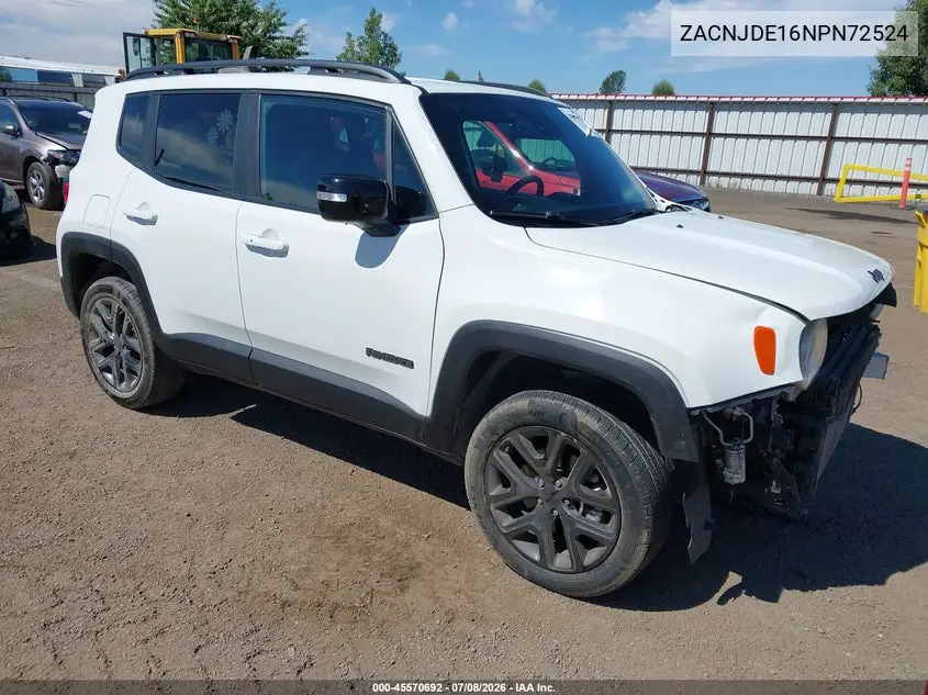 2022 Jeep Renegade Altitude 4X4 VIN: ZACNJDE16NPN72524 Lot: 45570692