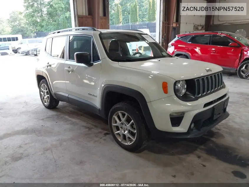 2022 Jeep Renegade Latitude 4X4 VIN: ZACNJDB15NPN57520 Lot: 45606112