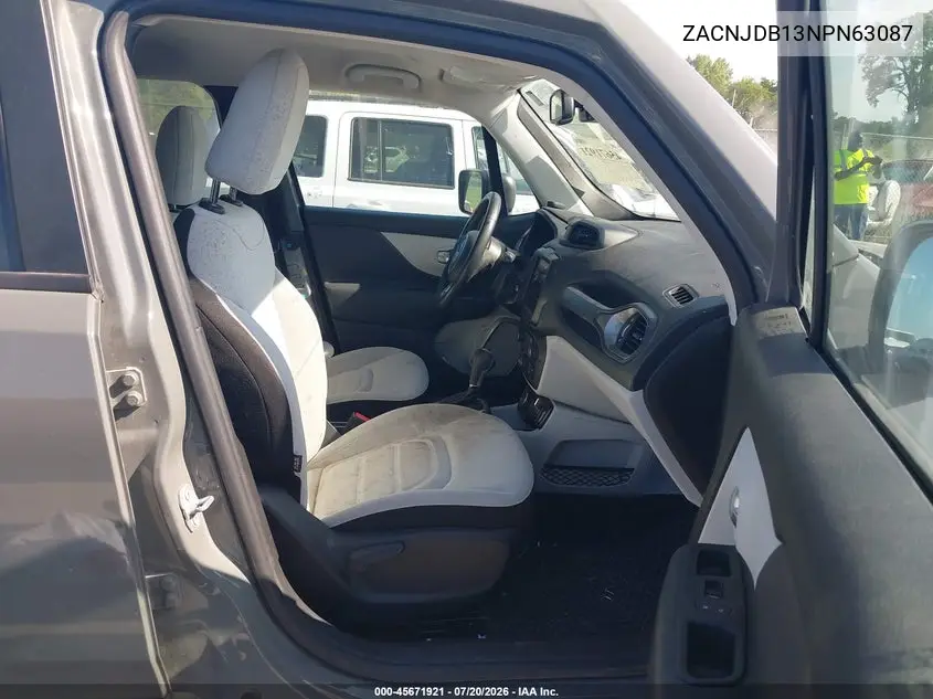 2022 Jeep Renegade Latitude 4X4 VIN: ZACNJDB13NPN63087 Lot: 45671921