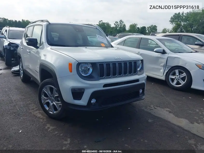2023 Jeep Renegade Limited 4X4 VIN: ZACNJDD15PPP31618 Lot: 45334552