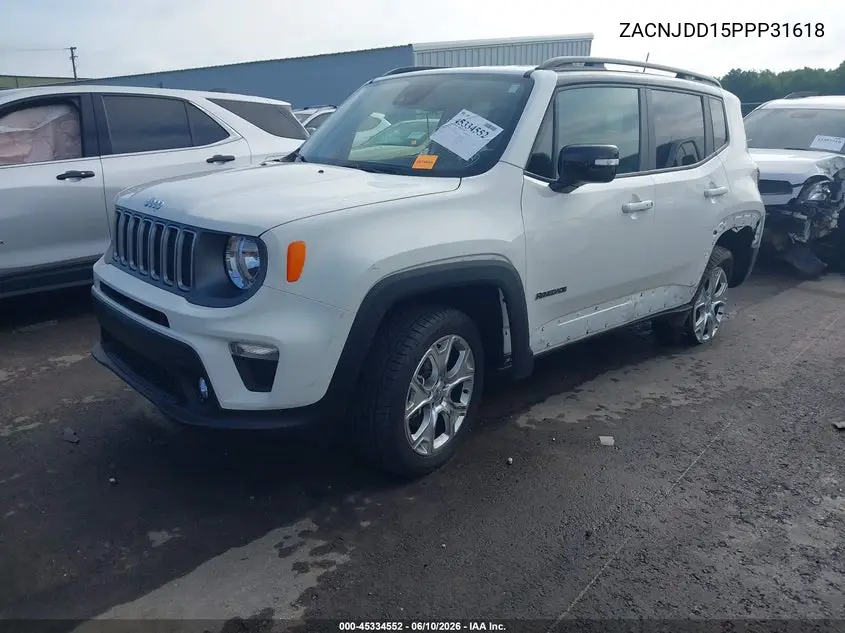 2023 Jeep Renegade Limited 4X4 VIN: ZACNJDD15PPP31618 Lot: 45334552
