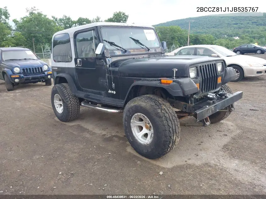 1988 Jeep Wrangler VIN: 2BCCZ81J1JB535767 Lot: 45438531