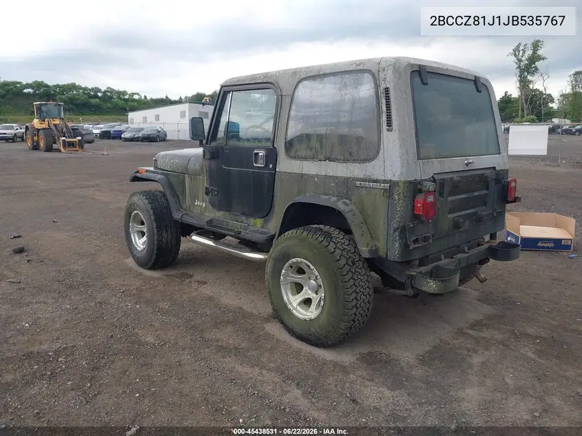 1988 Jeep Wrangler VIN: 2BCCZ81J1JB535767 Lot: 45438531