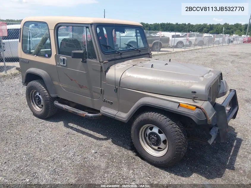 1988 Jeep Wrangler VIN: 2BCCV8113JB532770 Lot: 45458508