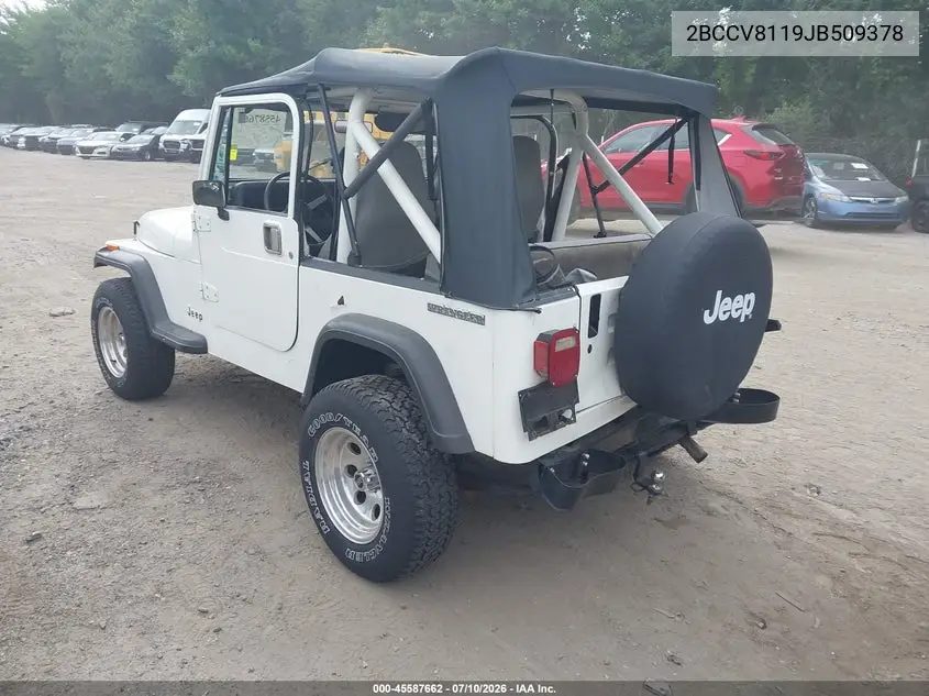 1988 Jeep Wrangler VIN: 2BCCV8119JB509378 Lot: 45587662