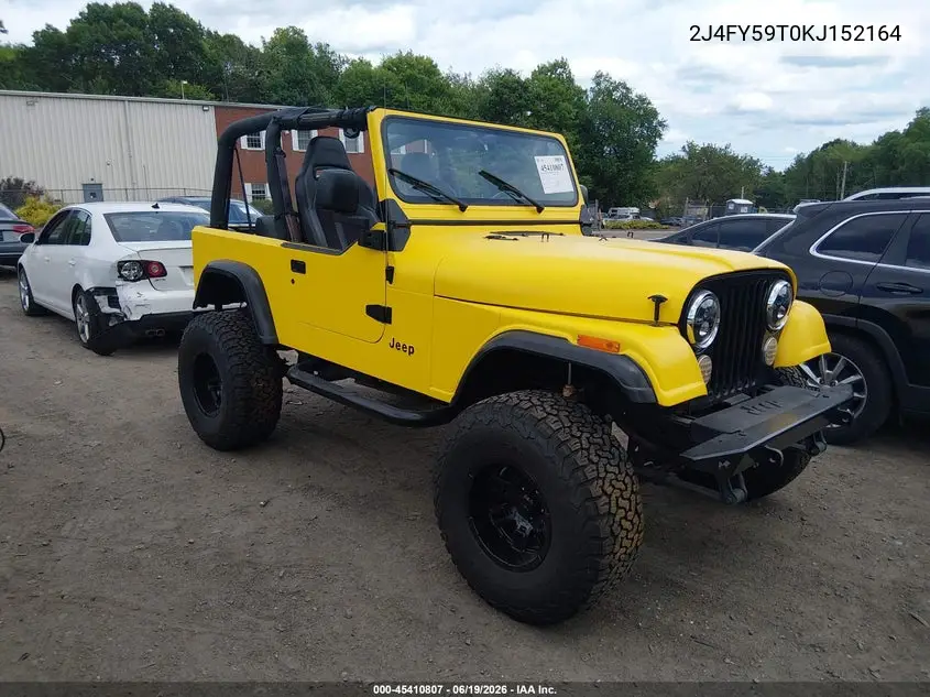 1989 Jeep Wrangler / Yj Laredo VIN: 2J4FY59T0KJ152164 Lot: 45410807