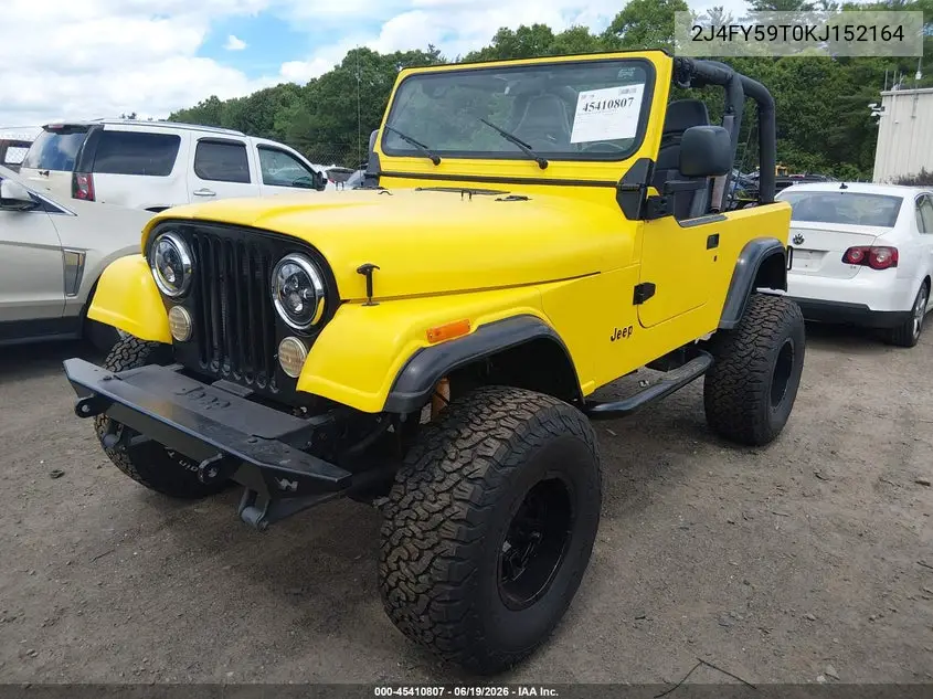 1989 Jeep Wrangler / Yj Laredo VIN: 2J4FY59T0KJ152164 Lot: 45410807