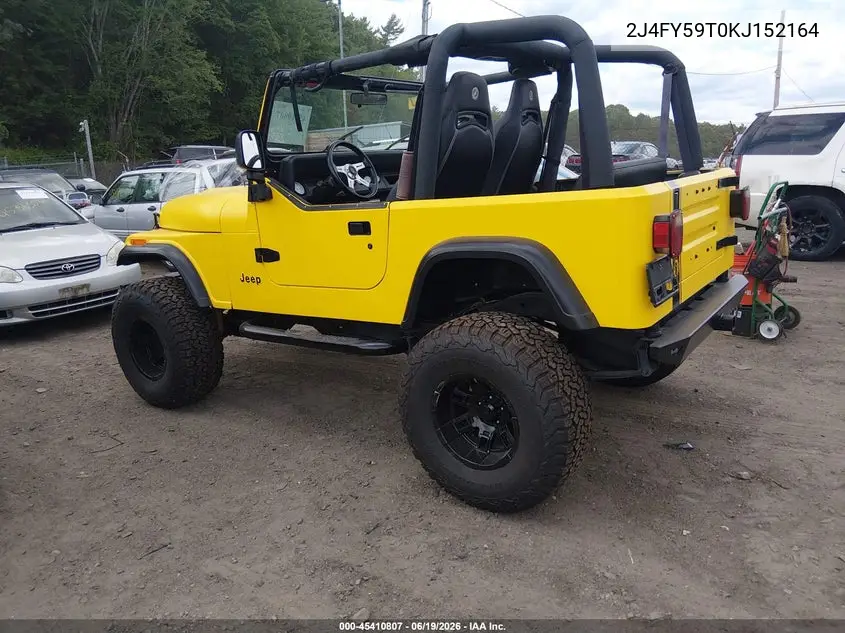 1989 Jeep Wrangler / Yj Laredo VIN: 2J4FY59T0KJ152164 Lot: 45410807